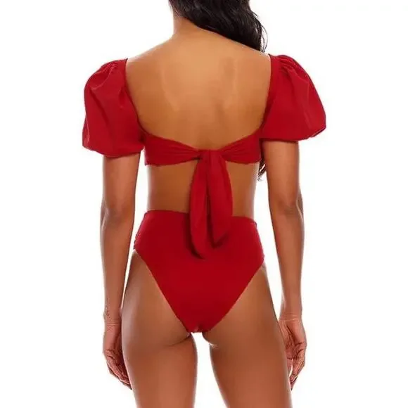 AGUA BENDITA Women's Calista-Isabella Bikini Top Size 2XL In Red - Picture 4 of 13